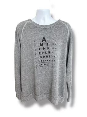 Allen Stone American Privilege Eye Chart Graphic Crewneck Sweatshirt 2XL